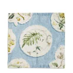 Daylesford X Colefax Quince Garden Napkin in Blue with Fern