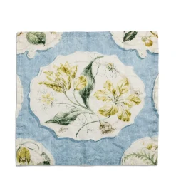Daylesford X Colefax Quince Garden Napkin in Blue with Tulip