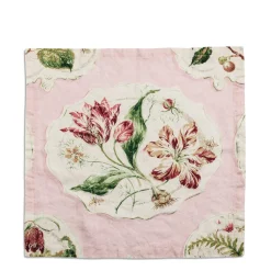 Daylesford X Colefax Quince Garden Napkin in Pink with Tulip