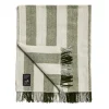 Enstone Wool Throw Herringbone Stripe Olive