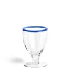 Idbury Wine Glass Blue Rim