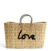 Love Rectangle Basket Bag - Navy