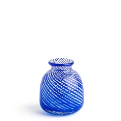 Miro Royal Blue Spiral Stripe Vase