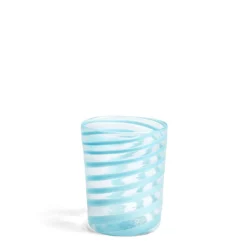 Murano Light Blue Spiral Stripe Glass