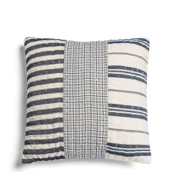 Patchwork Cushion Navy & White