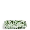Splatter Large Rectangular Dish Green Enamel