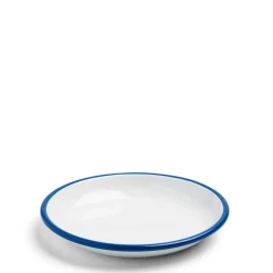 White & Blue Enamel Plate Large