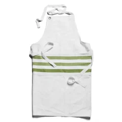 White & Green Stripe Apron