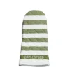 White & Green Stripe Oven Glove