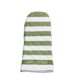 White & Green Stripe Oven Glove
