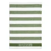 White & Green Stripe Tea Towel