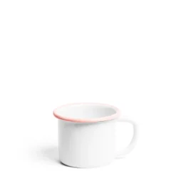 White & Pink Enamel Mug