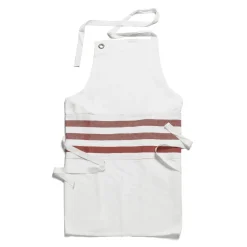 White & Red Stripe Apron
