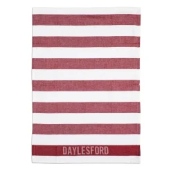White & Red Stripe Tea Towel